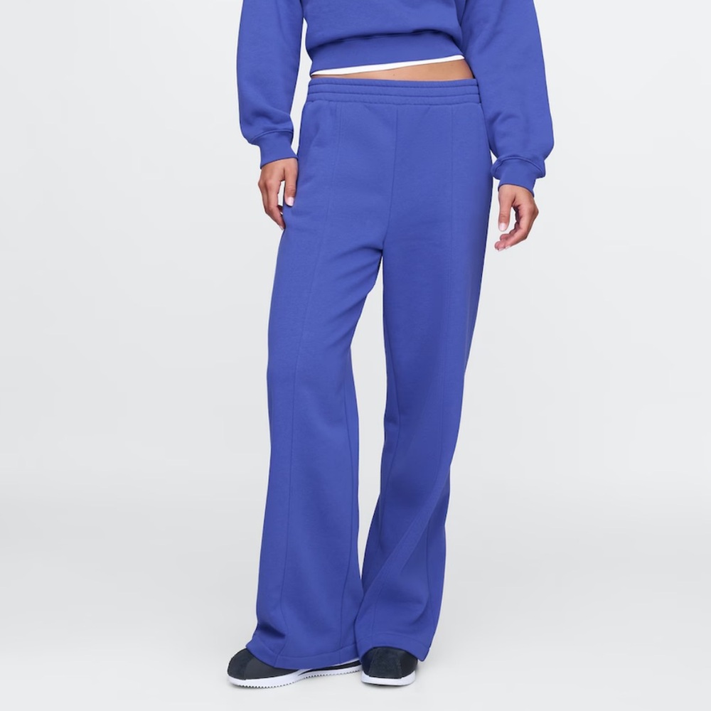 Gap Sweatsuit VintageSoft Seamed Straight Sweatpants Zip Hoodie Dazzling Blue